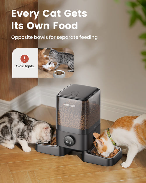 Oneisall H1 5L Automatic Cat Feeders for Two Cats