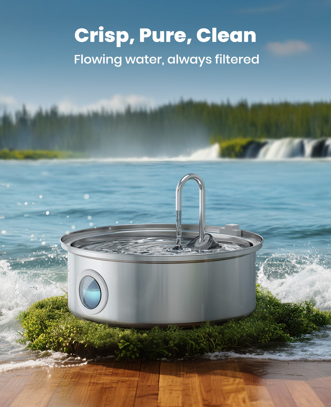 Oneisall 7L Fuente de agua para mascotas con nivel de agua visual y cable de alimentación de 1,5 m