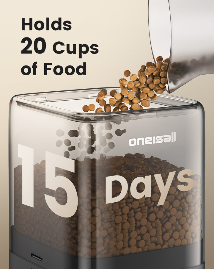 Oneisall H1 5L Automatic Cat Feeders for Two Cats