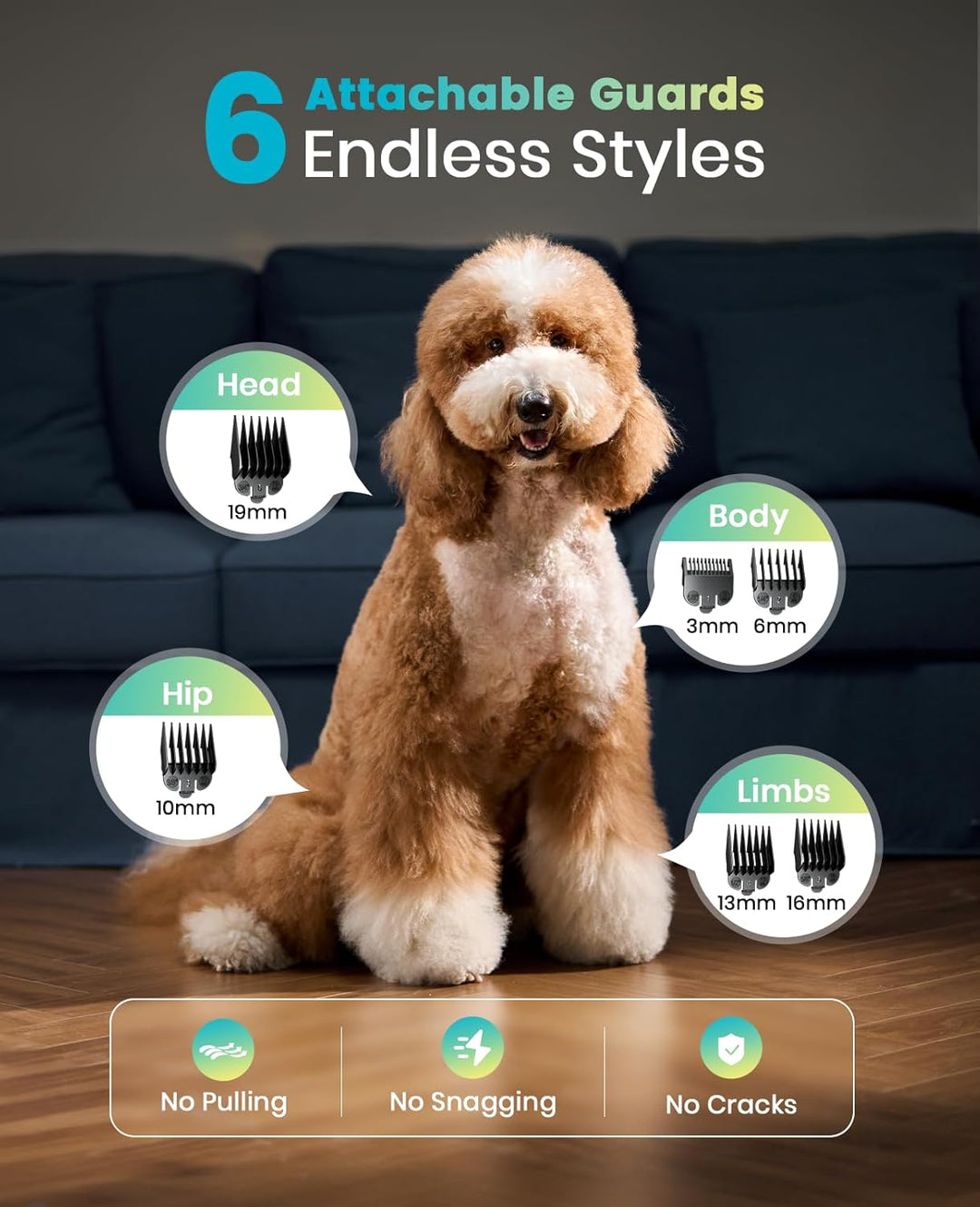 Oneisall PC18 Dog Clippers for Thick Hair