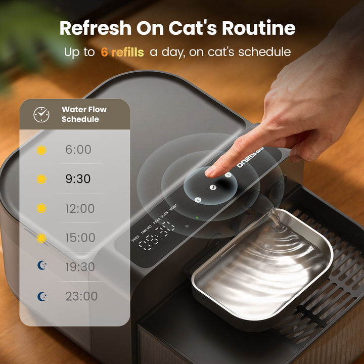 Oneisall 3.5L FreshFill Filterless Cat Water Dispenser with Fresh Water System
