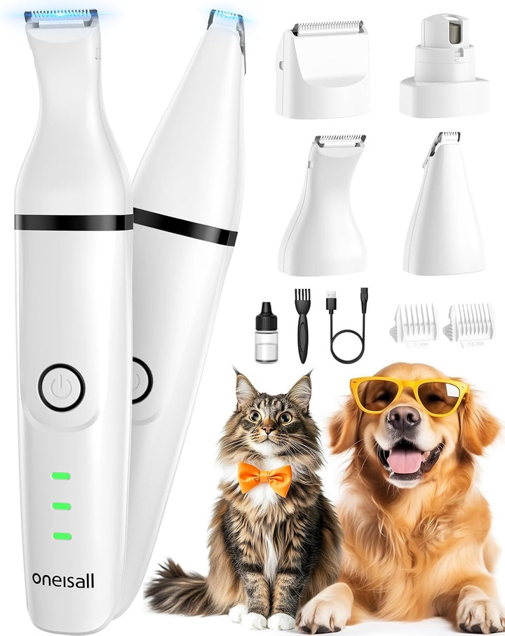 Oneisall N12 4 in 1 Small Dog Grooming Kit for Paw Trimmer Nail Grinder