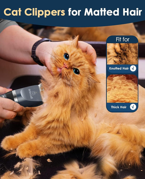 Oneisall X2 2 Speeds Cat Clipper & Cat Grooming Kit