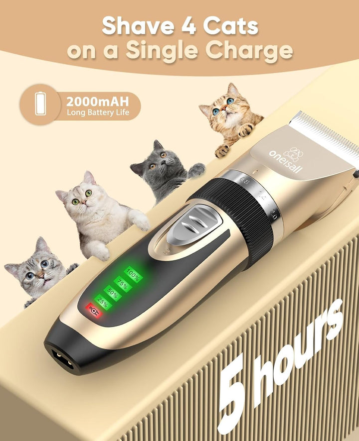 Oneisall X2 2 Speeds Cat Clipper & Cat Grooming Kit