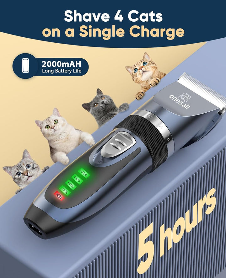 Oneisall X2 2 Speeds Cat Clipper & Cat Grooming Kit