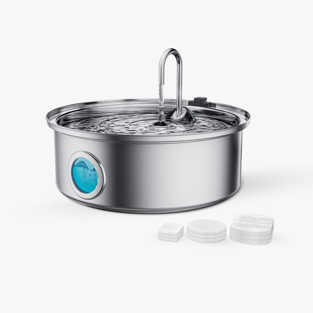 Oneisall 7L Fontaine à eau pour animaux avec niveau d'eau visuel et cordon d'alimentation de 1, 5 m