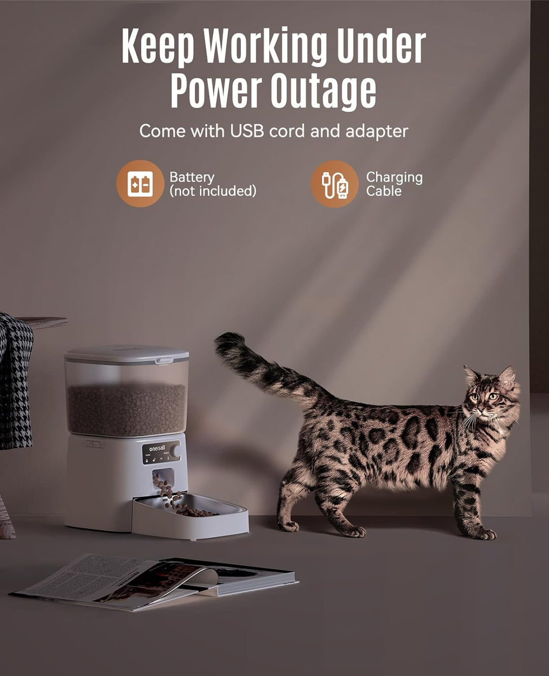Oneisall 3.5L Automatic Cat Feeder with APP Control & 2.4G Wi - Fi - Oneisall - EU