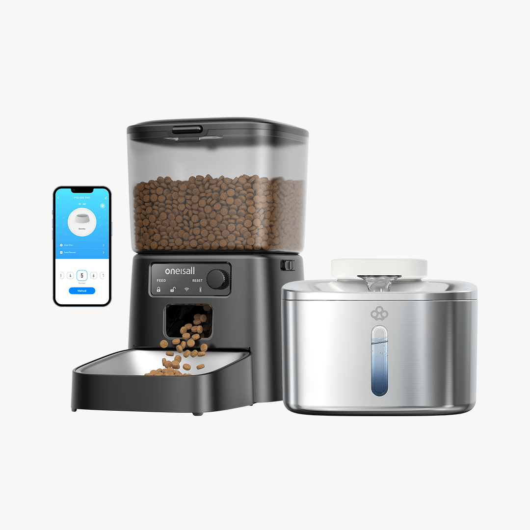 Oneisall 3.5L Cat Feeder with APP & 3.5L Cordless Water Fountain Set - Oneisall - EU