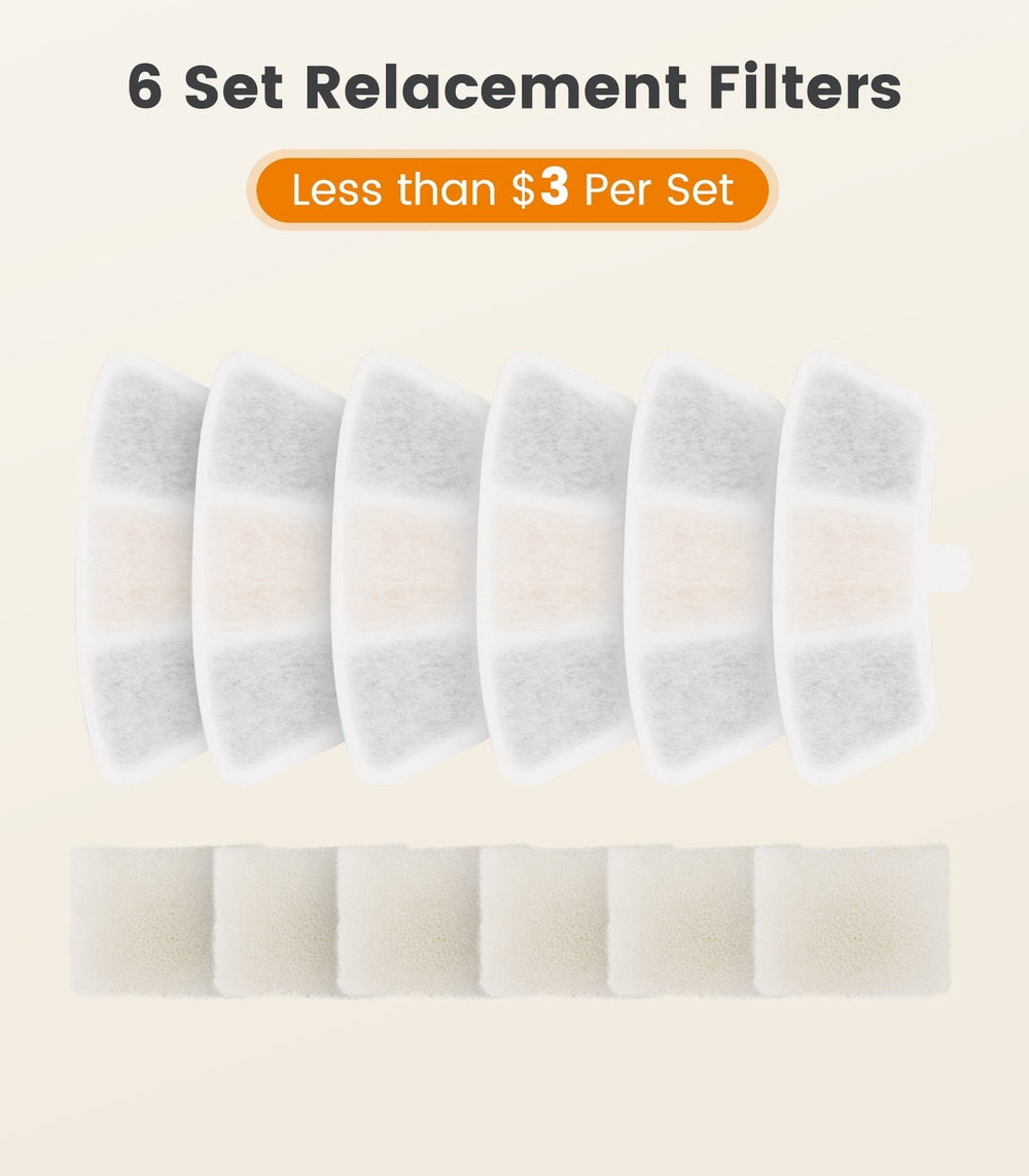 Oneisall 3.5L Cordless Pet Water Fountain 6PCS Carbon Filters Replacement - Oneisall - EU