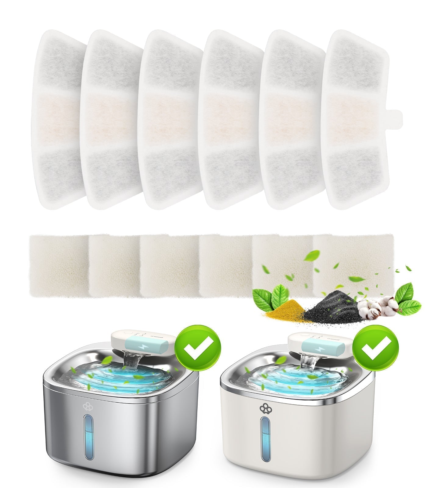 Oneisall 3.5L Cordless Pet Water Fountain 6PCS Carbon Filters Replacement - Oneisall - EU