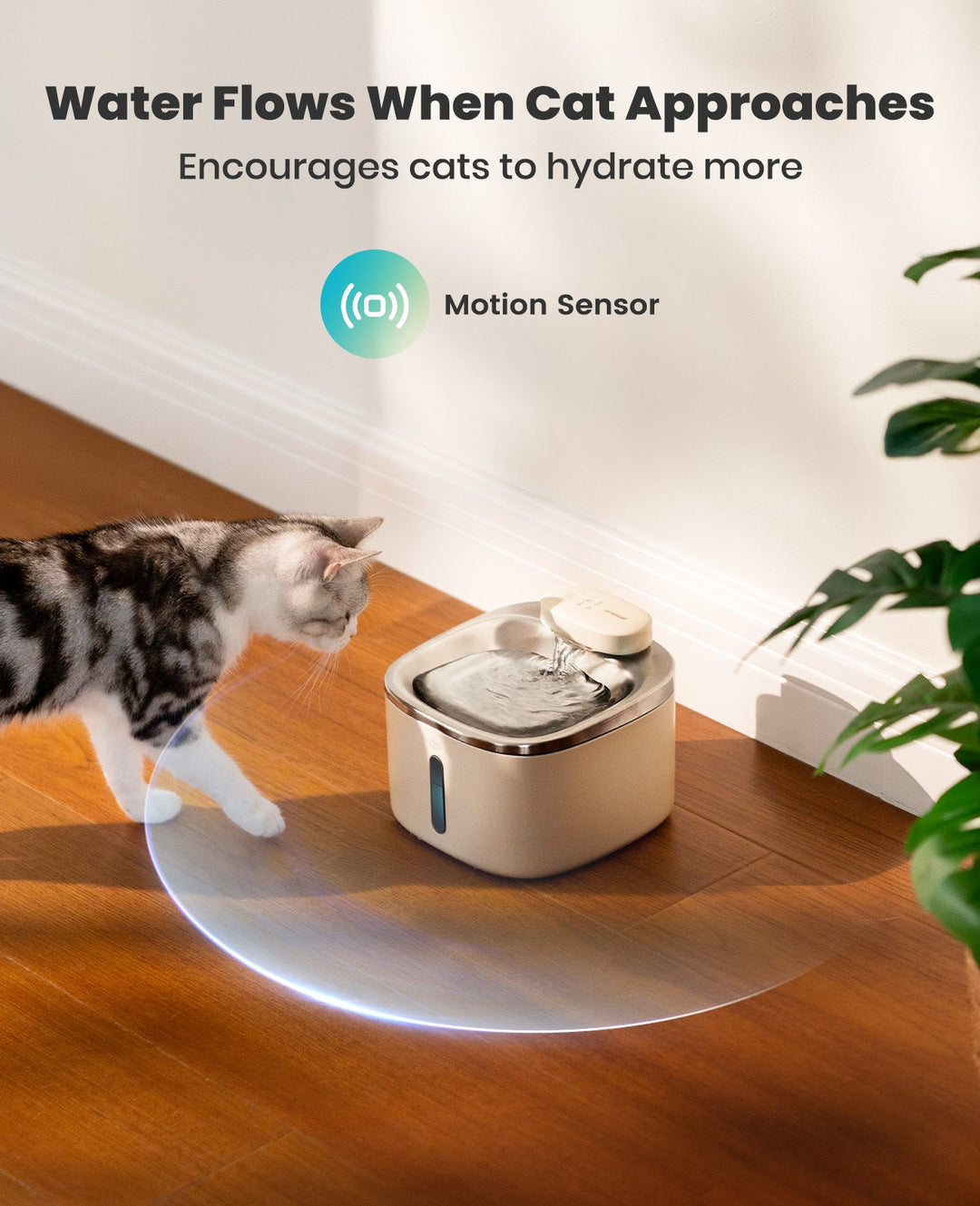 Oneisall 3.5L Cordless Smart Pet Water Fountain Stainless Steel with 3PCS Filters - Oneisall - EU