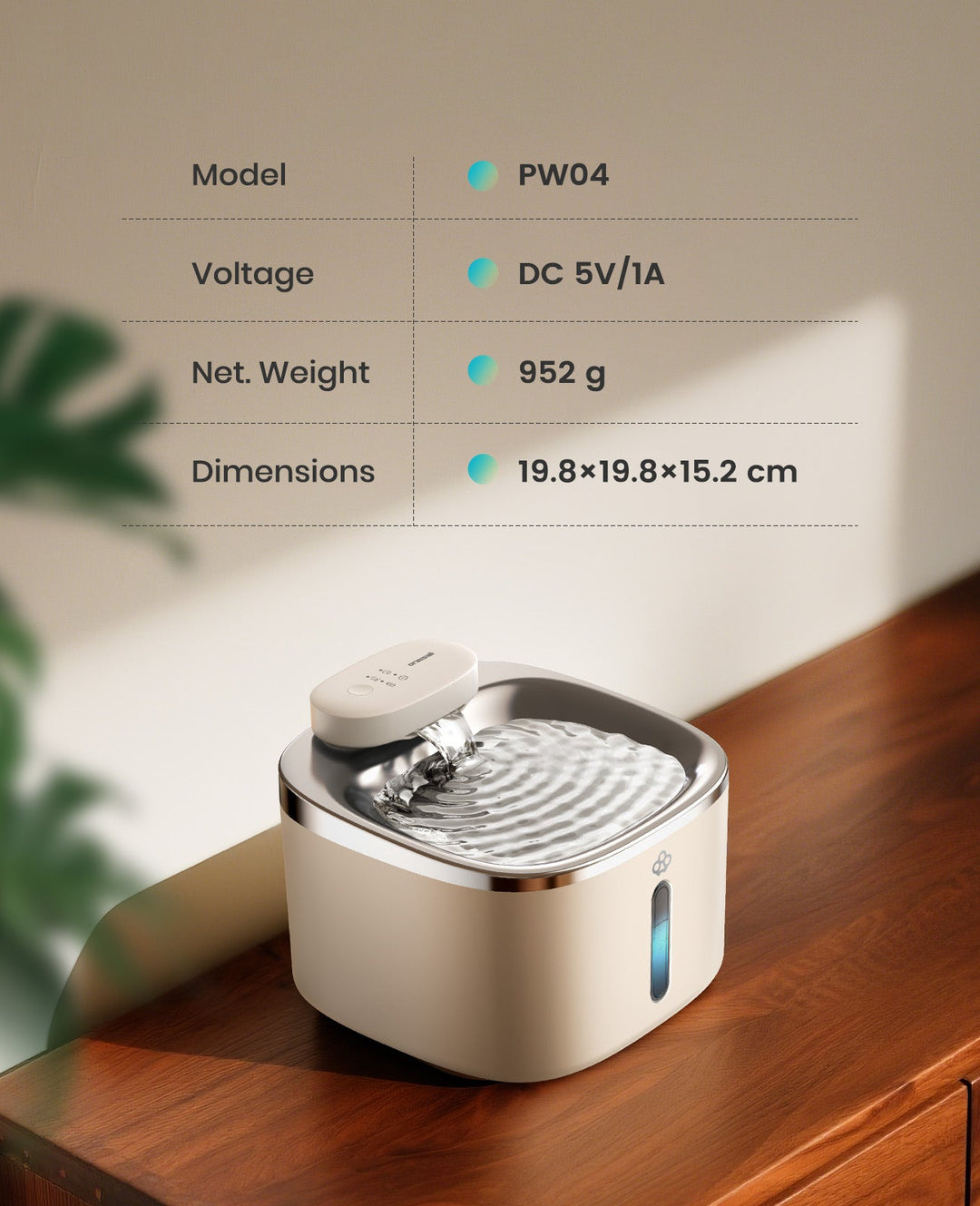 Oneisall 3.5L Cordless Smart Pet Water Fountain Stainless Steel with 3PCS Filters - Oneisall - EU