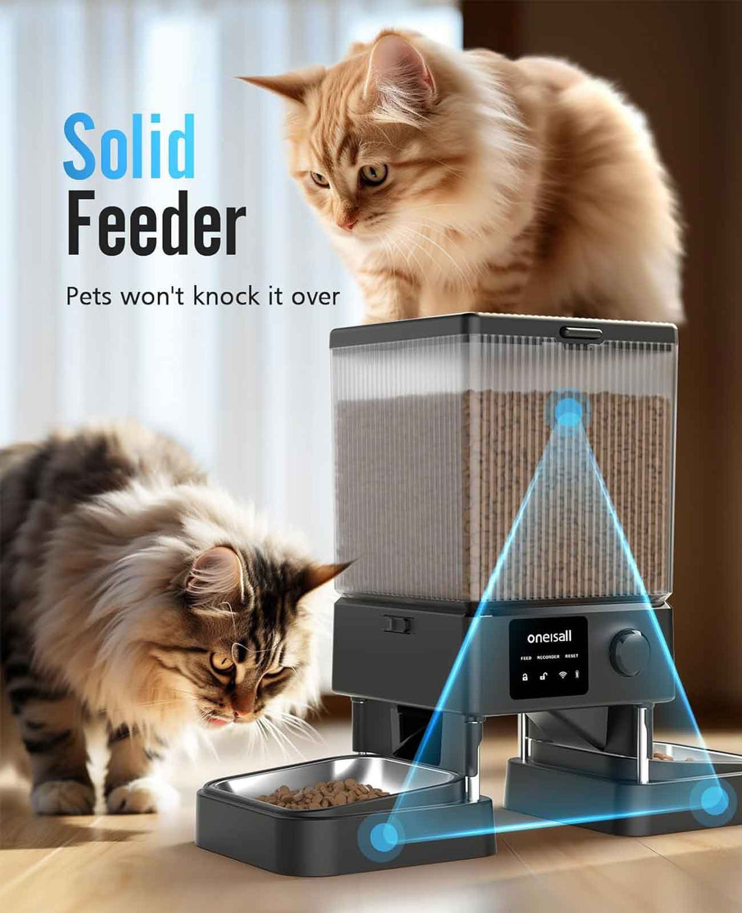 Oneisall 5L Automatic Cat Feeder with APP Control for Two Cats - Oneisall - EU
