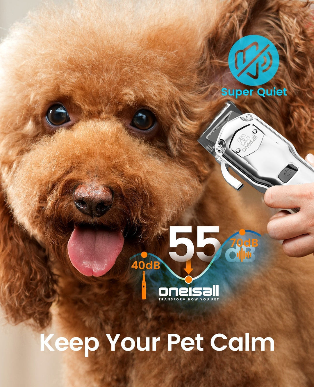 Oneisall 676 Pro Dog Clippers with Detachable Metal Combs - Oneisall - EU