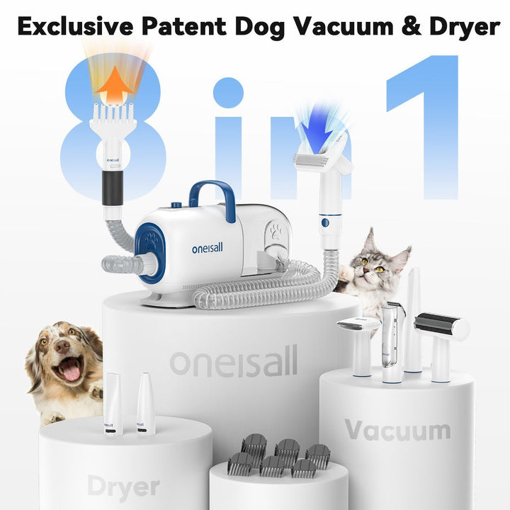 Oneisall Cozy C1 8 - in - 1 Pet Grooming Vacuum & Dryer & 3 Blades Replacement Set - Oneisall - EU