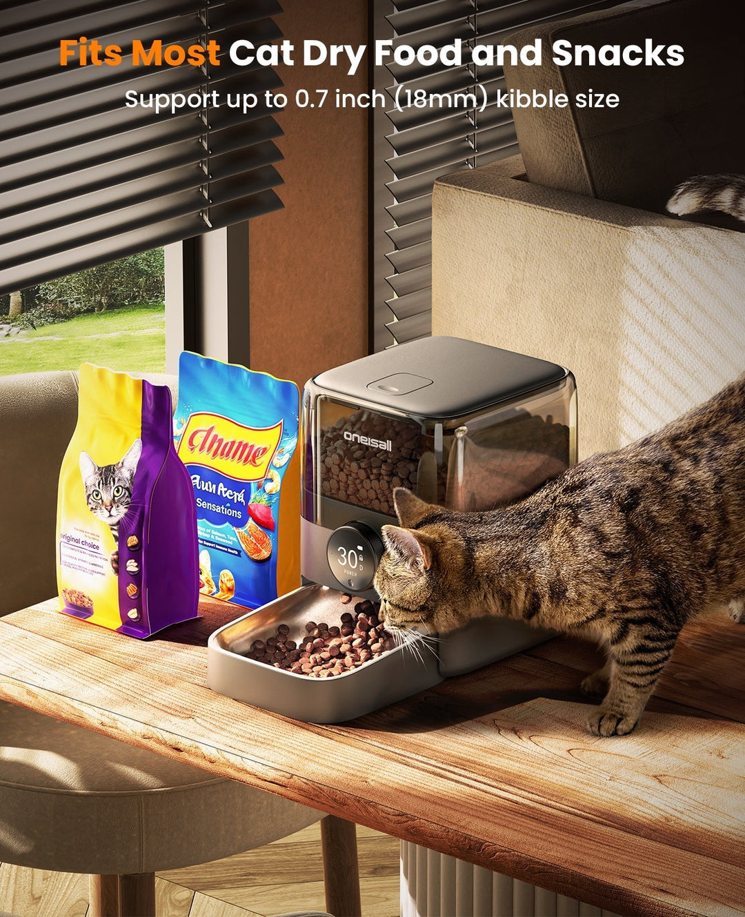 Oneisall PF06 3L Cordless Smart Cat Feeder with APP Control - Oneisall - EU