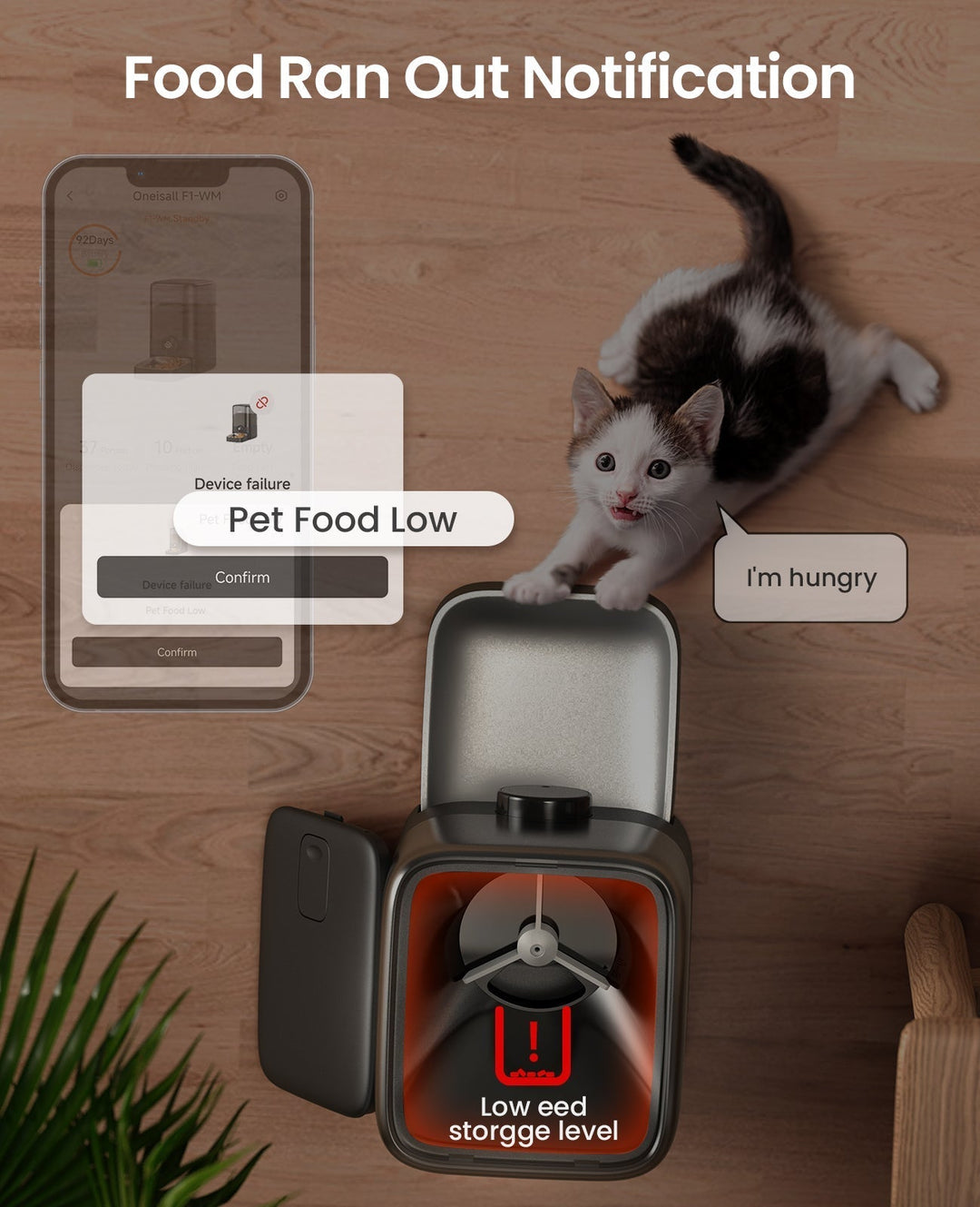 Oneisall PF06 3L Cordless Smart Cat Feeder with APP Control - Oneisall - EU